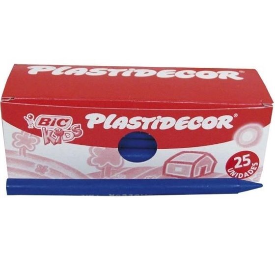 Ceras BIC Kids PLASTIDECOR Caja x25 Unicolor Color Azul Mar