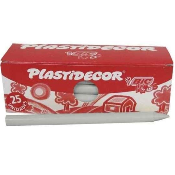 Ceras BIC Kids PLASTIDECOR Caja x25 Unicolor Color Blanco