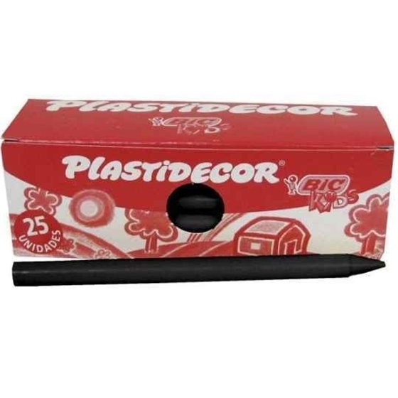 Ceras BIC Kids PLASTIDECOR Caja x25 Unicolor Color Negro