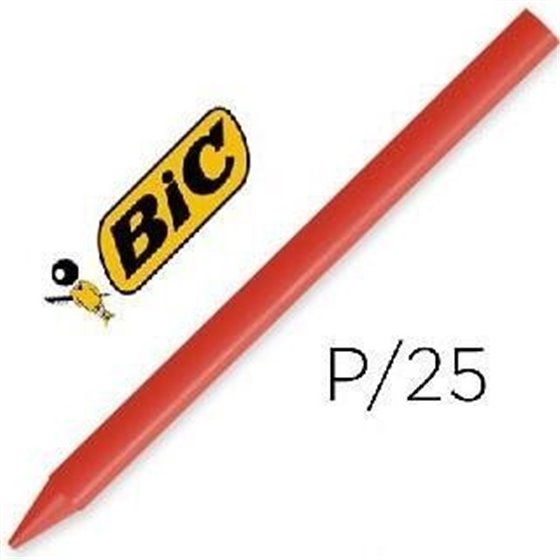 Ceras BIC Kids PLASTIDECOR Caja x25 Unicolor Color Rojo