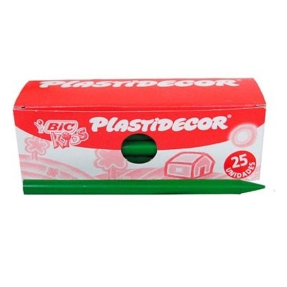 Ceras BIC Kids PLASTIDECOR Caja x25 Unicolor Color Verde Claro
