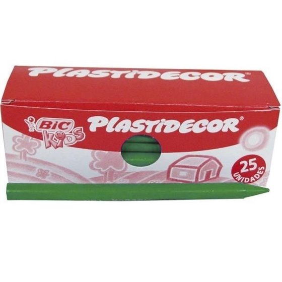 Ceras BIC Kids PLASTIDECOR Caja x25 Unicolor Color Verde Oscuro