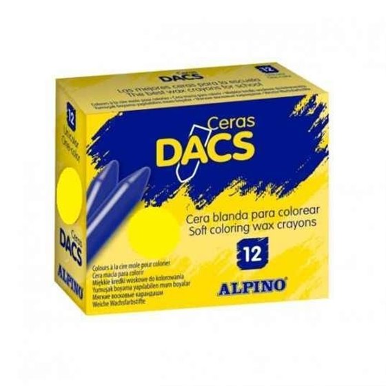 Ceras Blandas DACS Caja x12 Unicolor Color Amarillo