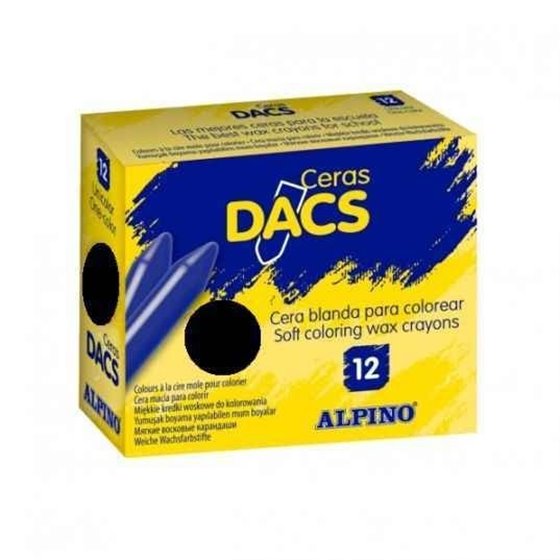 Ceras Blandas DACS Caja x12 Unicolor Color Negro