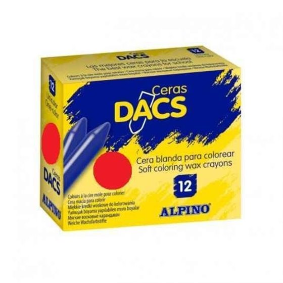 Ceras Blandas DACS Caja x12 Unicolor Color Rojo