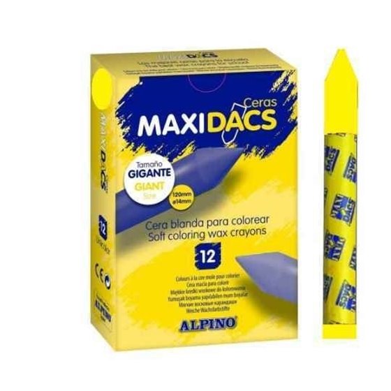 Ceras Blandas MAXIDACS Caja x12 Unicolor Color Amarillo Claro