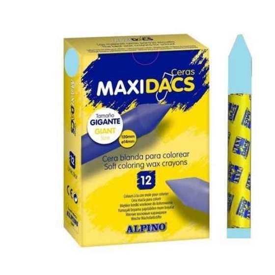 Ceras Blandas MAXIDACS Caja x12 Unicolor Color Azul Celeste