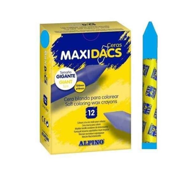 Ceras Blandas MAXIDACS Caja x12 Unicolor Color Azul Claro