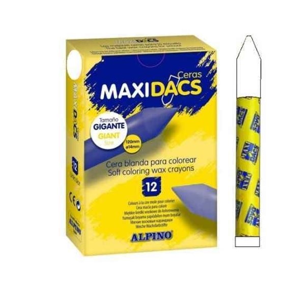 Ceras Blandas MAXIDACS Caja x12 Unicolor Color Blanco