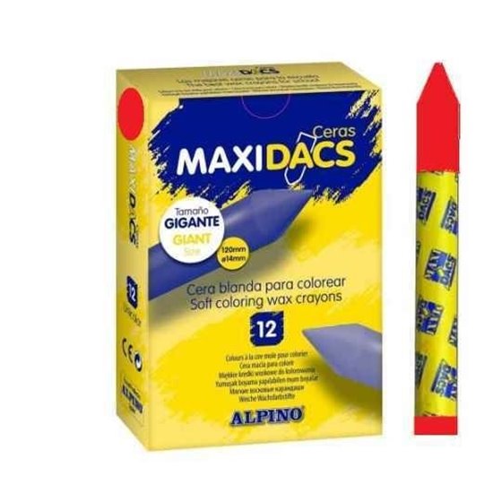 Ceras Blandas MAXIDACS Caja x12 Unicolor Color Rojo