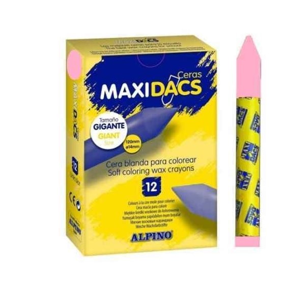 Ceras Blandas MAXIDACS Caja x12 Unicolor Color Rosa