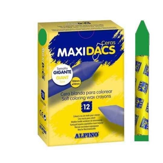 Ceras Blandas MAXIDACS Caja x12 Unicolor Color Verde Prado