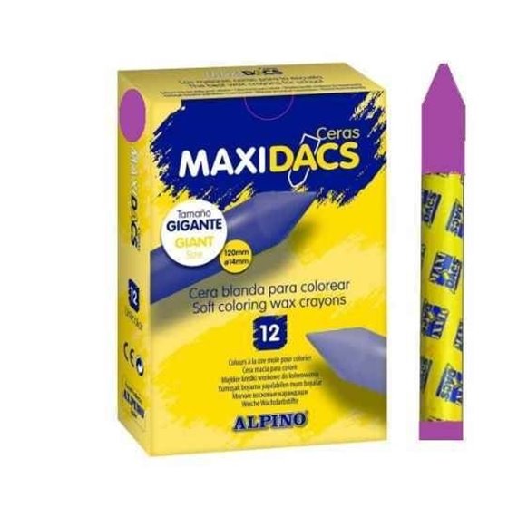 Ceras Blandas MAXIDACS Caja x12 Unicolor Color Violeta Claro