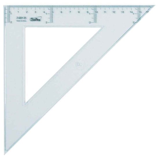 Escuadra SAFTA Trasnparente Tamaño 25 cm.