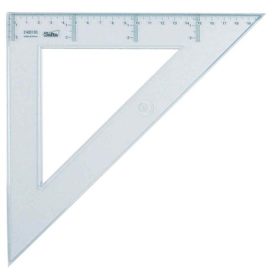 Escuadra SAFTA Trasnparente Tamaño 30 cm.