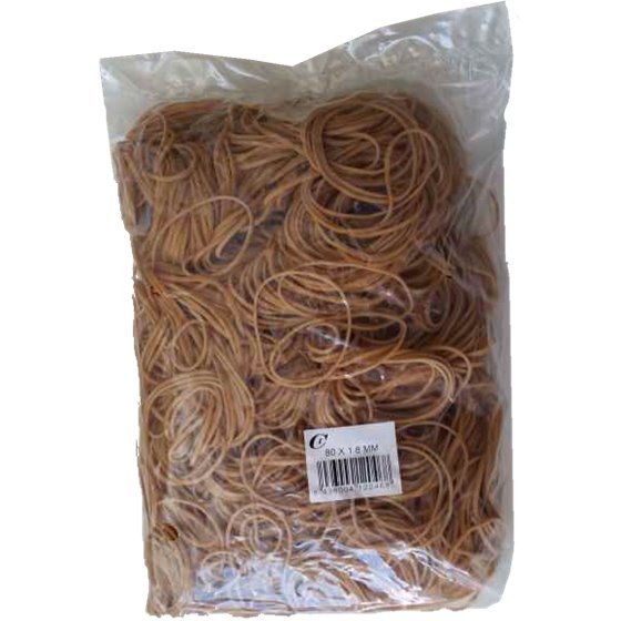 Gomas Elásticas OFFICE LINE Caucho Bolsa 1 kg. Tamaño 160 mm.