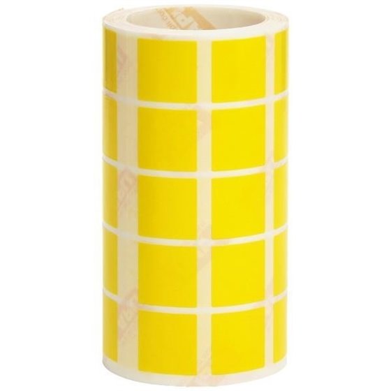 Gomets Cuadrados APLI 20 x 20 mm. Rollo x1770 Color Amarillo
