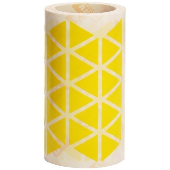 Gomets Triangulares APLI 20 x 20 mm. Rollo x2596 Color Amarillo