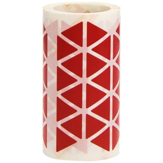 Gomets Triangulares APLI 20 x 20 mm. Rollo x2596 Color Rojo