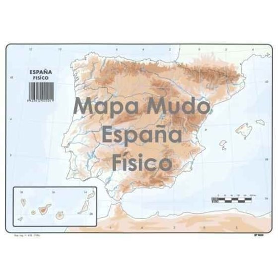 Mapa Mudo SELVI Físico Din-A4 Modelo España