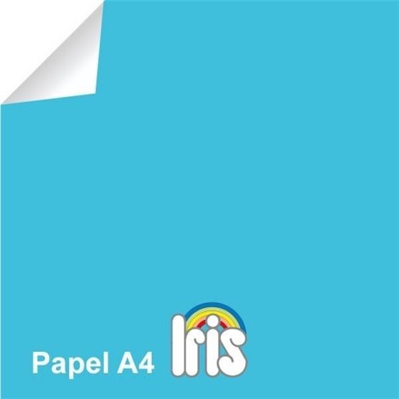 Papel Color IRIS 80 g. Paquete x100 Hojas Color Azul Turquesa
