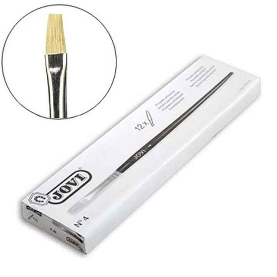 Pincel Artístico Plano JOVI Pelo Cerda Modelo Nº 4