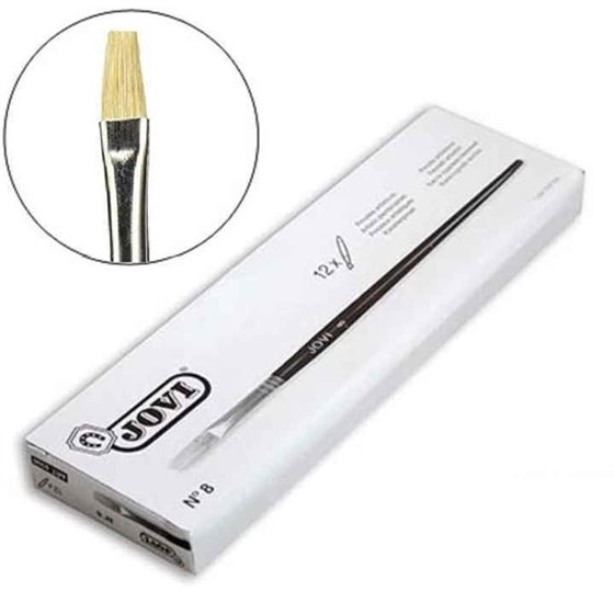 Pincel Artístico Plano JOVI Pelo Cerda Modelo Nº 8