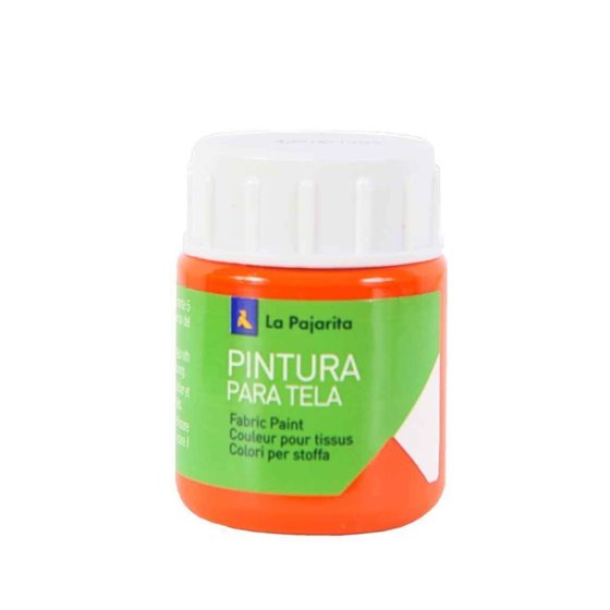 Pintura Para Tela LA PAJARITA 25 ml. Color Anaranjado