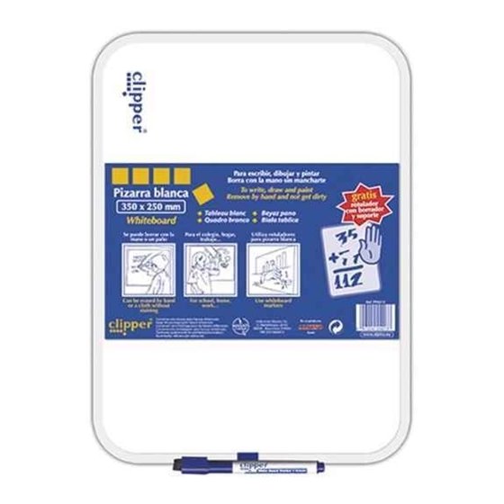 Pizarra Blanca CLIPPER Tamaño 55 x 45 cm.