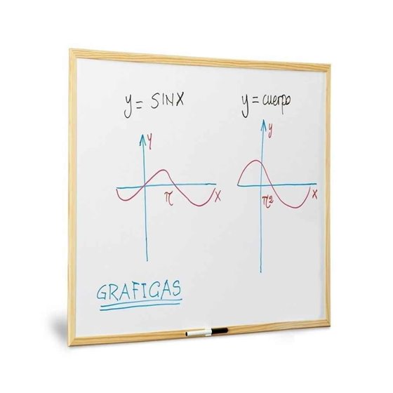 Pizarra Blanca FAIBO Marco Madera Pino Económica Tamaño 60 x 90 cm.