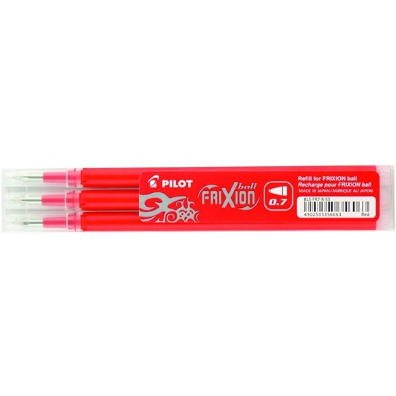 Recambio Bolígrafo PILOT Frixion Borrable Pack x3 Unidades Color Rojo