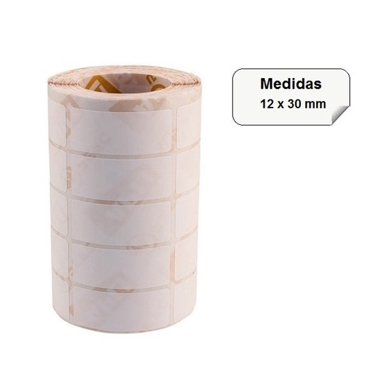 Rollo Etiquetas Manuales APLI Tamaño 12 x 30 mm. Rollo x3500