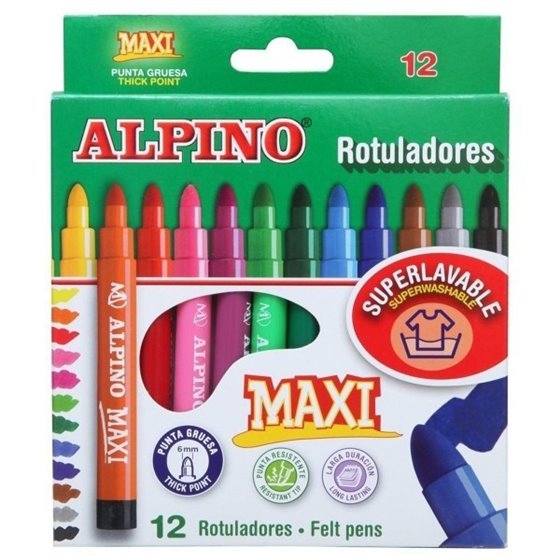 Rotuladores ALPINO Maxi Envase 12 COLORES