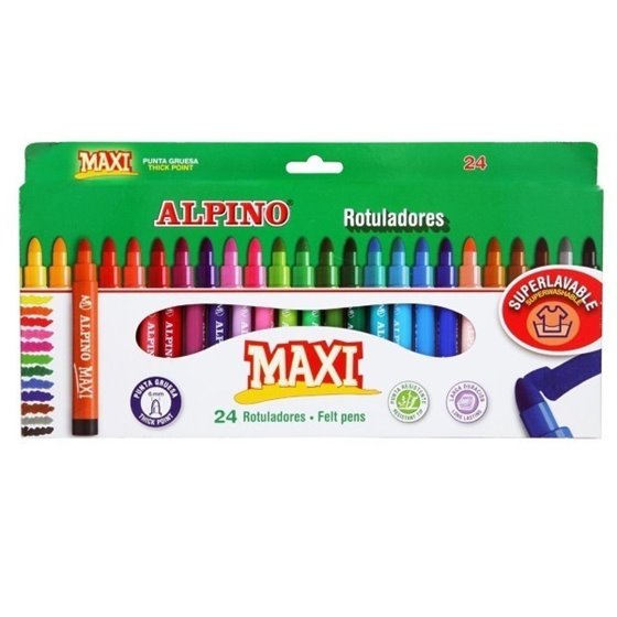 Rotuladores ALPINO Maxi Envase 24 COLORES