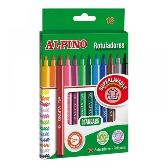 Rotuladores ALPINO Standard Envase 12 COLORES