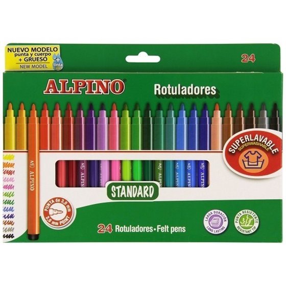 Rotuladores ALPINO Standard Envase 24 COLORES