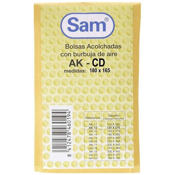 Sobre Burbuja SAM Acolchado Kraft Tamaño AK-CD 175 X 165 mm.