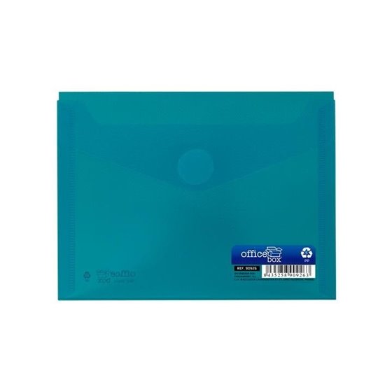 Sobre Portadocumentos Plástico OFFICE BOX A6 Cierre Velcro Color Azul