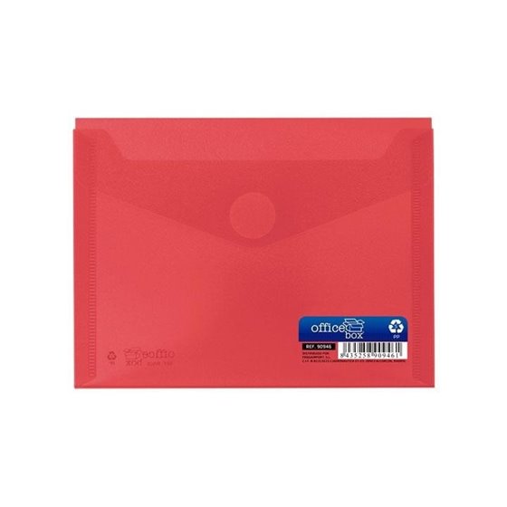 Sobre Portadocumentos Plástico OFFICE BOX A6 Cierre Velcro Color Rojo
