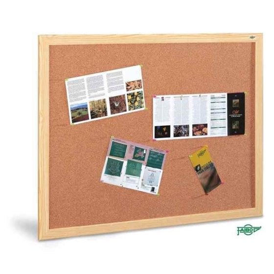 Tablero Corcho FAIBO Marco Fibra Tamaño 80 x 120 cm.