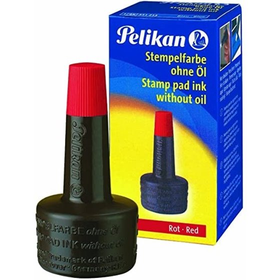 Tinta Para Sellar PELIKAN 4K 28 ml. Color Rojo