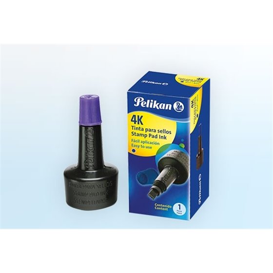 Tinta Para Sellar PELIKAN 4K 28 ml. Color Violeta