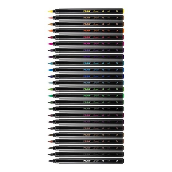 Rotuladores MILAN Pincel Brush Envase 24 COLORES