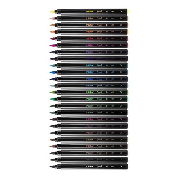 Rotuladores MILAN Pincel Brush Envase 24 COLORES