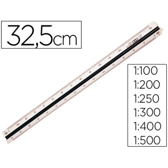 Escala M+R 1632.20 1:100-200-250-300-400-500 30 Cm Estuche Rigido Color
