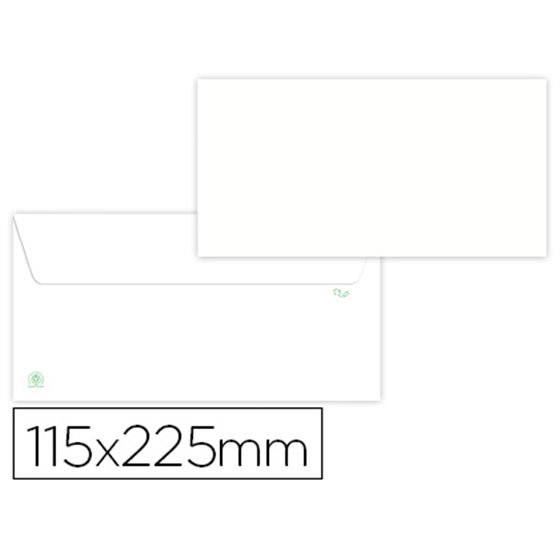 Sobre Liderpapel Blanco 115X225 Mm Solapa Tira De Silicona Papel Reciclado 90 Gr Caja De 500 Unidades