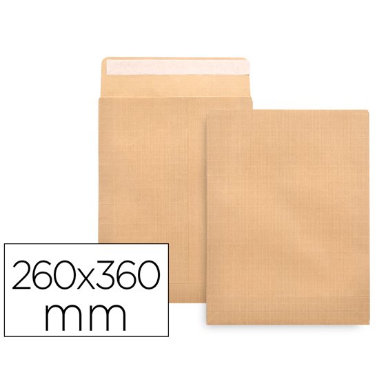 Sobre Liderpapel Bolsa Armado Kraft Envio Seguridad 260X360 Mm Solapa Tira De Silicona 120 Gr Caja De 100 Unidades
