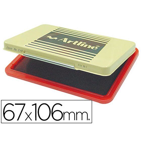 Tampon Artline Ehp-3 Rojo -Base De Plastico -67X106 Mm