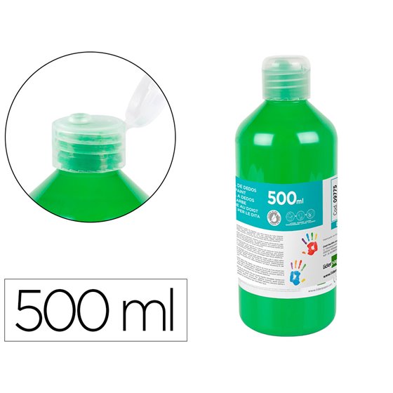 Pintura Dedos Liderpapel Botella De 500 Ml Verde