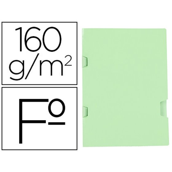 Subcarpeta Liderpapel Folio Verde Tres U�eros Plastificada 160G/M2